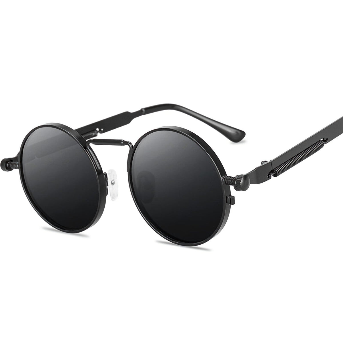 Runde schwarze Steampunk-Sonnenbrille im Lennon-Stil