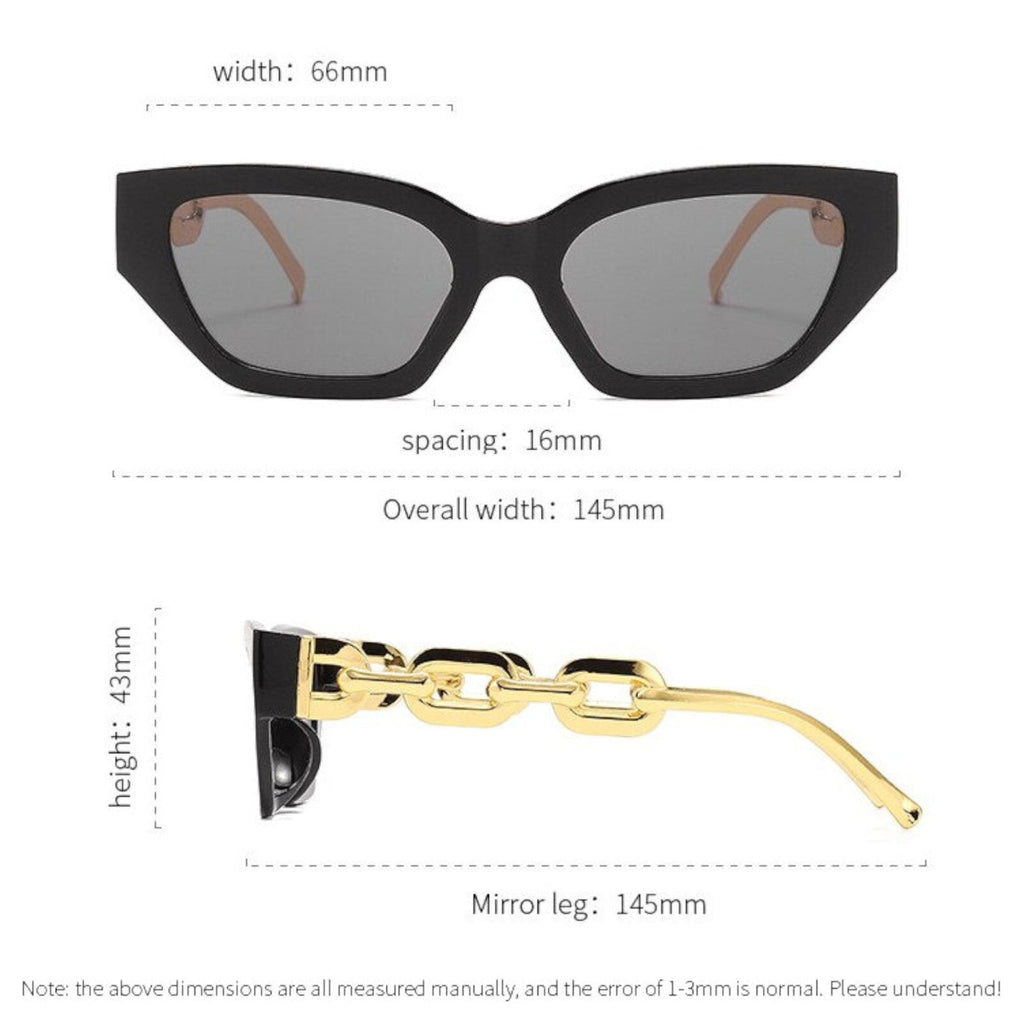 Schwarz-goldene Vintage Cat-Eye-Sonnenbrille