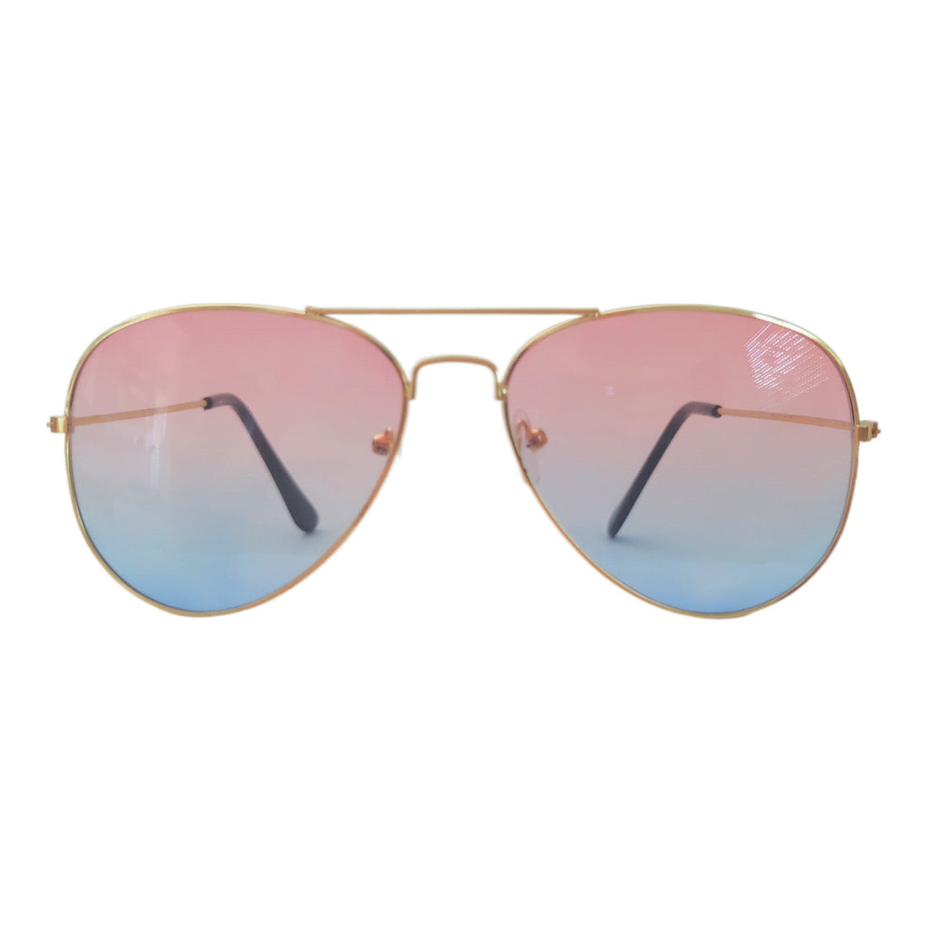 Rot-blaue Fashion Piloten-Sonnenbrille