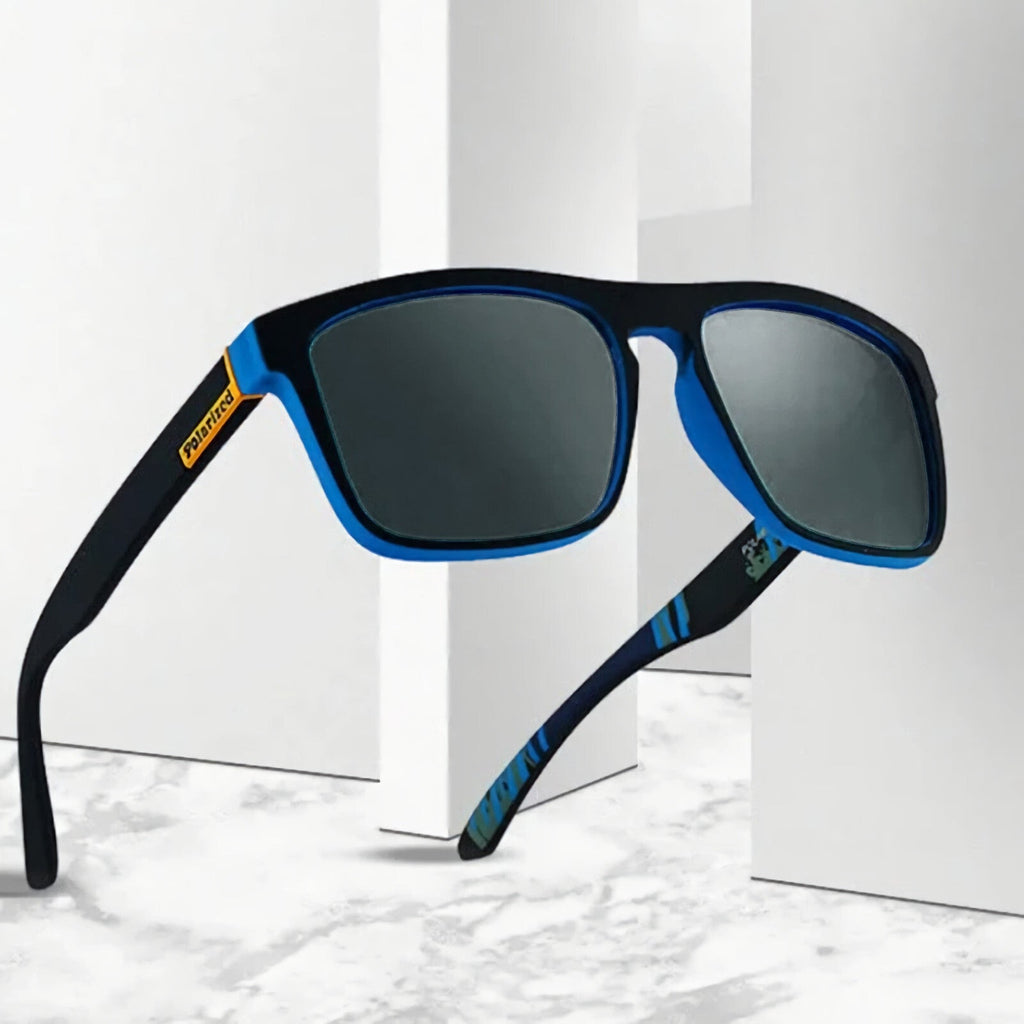 Schwarz-blaue polarisierte Sonnenbrille