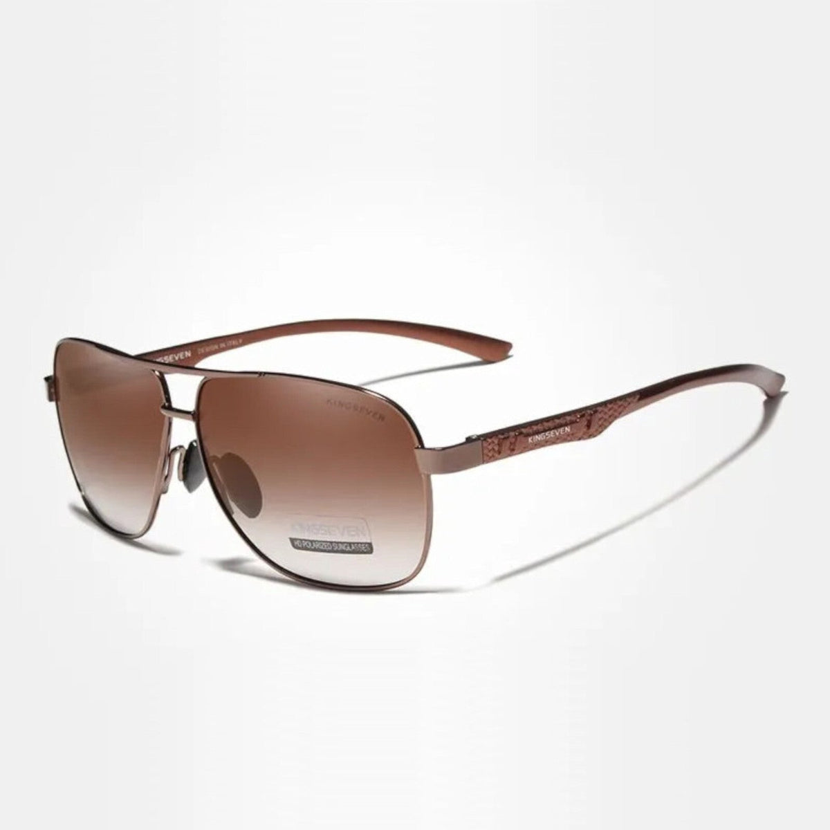 Braune Kingseven N7188 polarisierte Piloten-Sonnenbrille