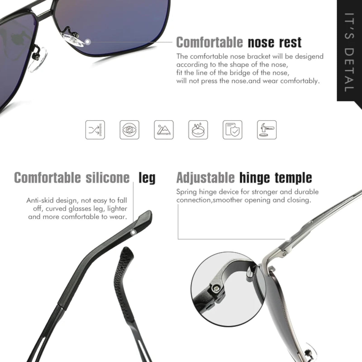 Schwarz-goldene Piloten-Sonnenbrille