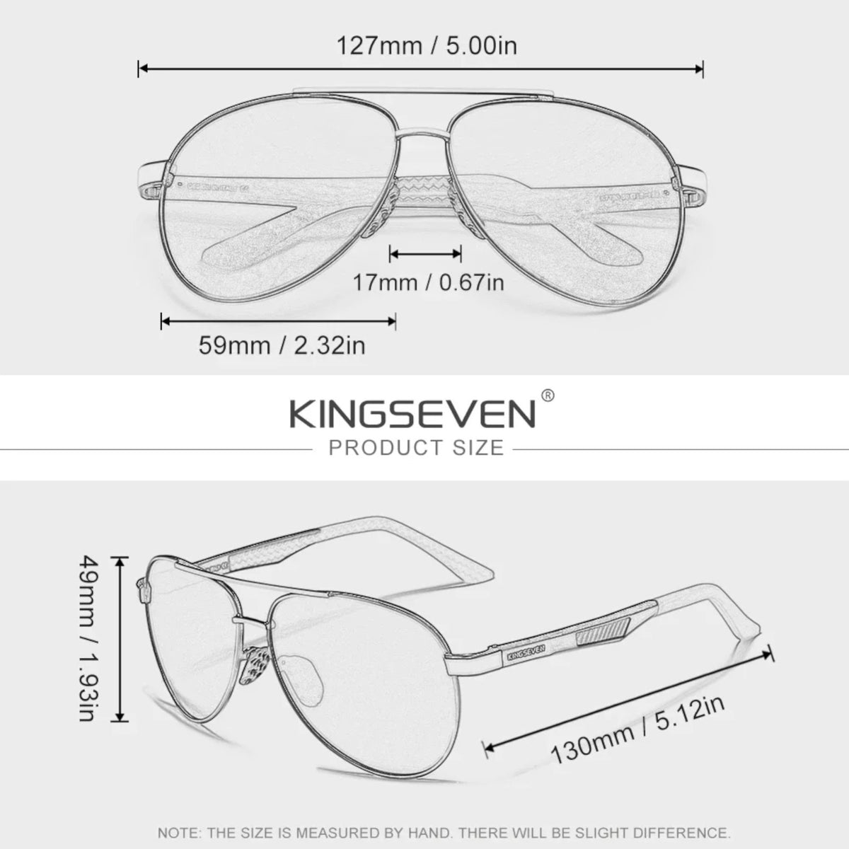 Sonnenbrille Kingseven 7720 GG Premium Pilotenbrille Männer Polarisiert UV400 HD - 3KShop.de