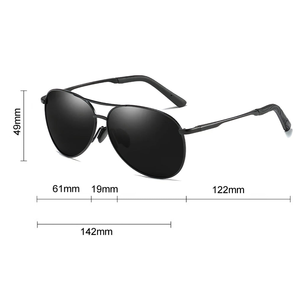 Schwarz-rot-goldene Piloten-Sonnenbrille