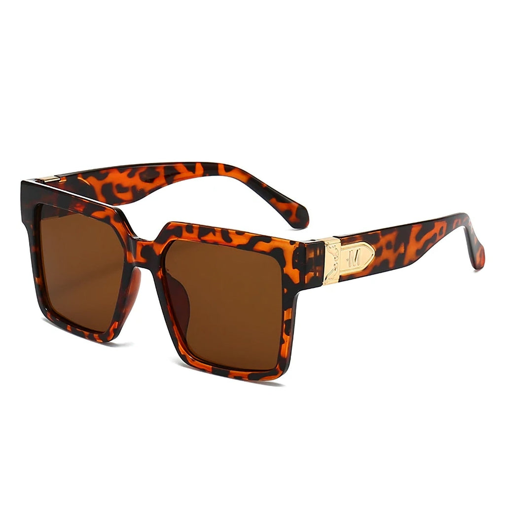 Braun-goldene Oversized Vintage Sonnenbrille