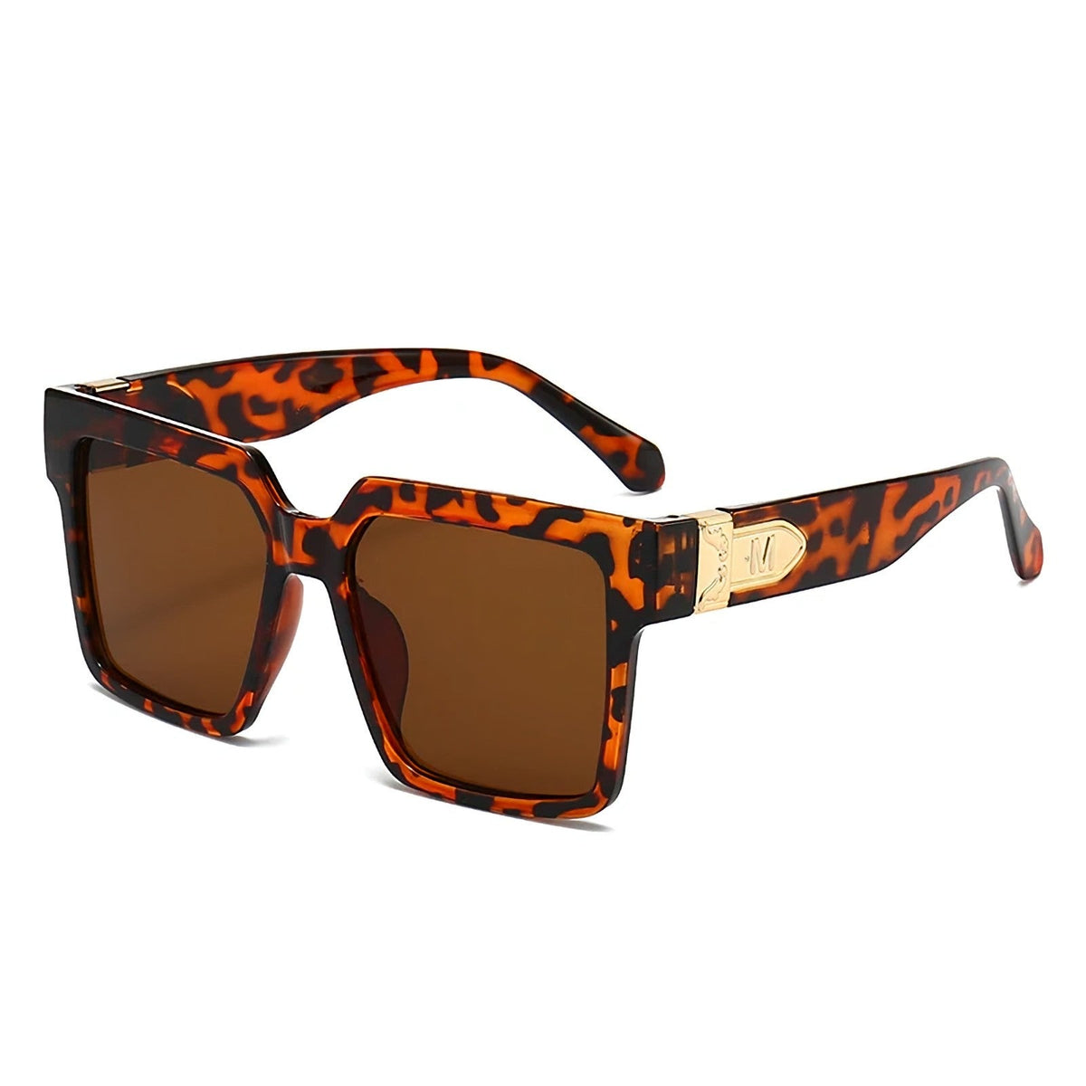 Braun-goldene Oversized Vintage Sonnenbrille