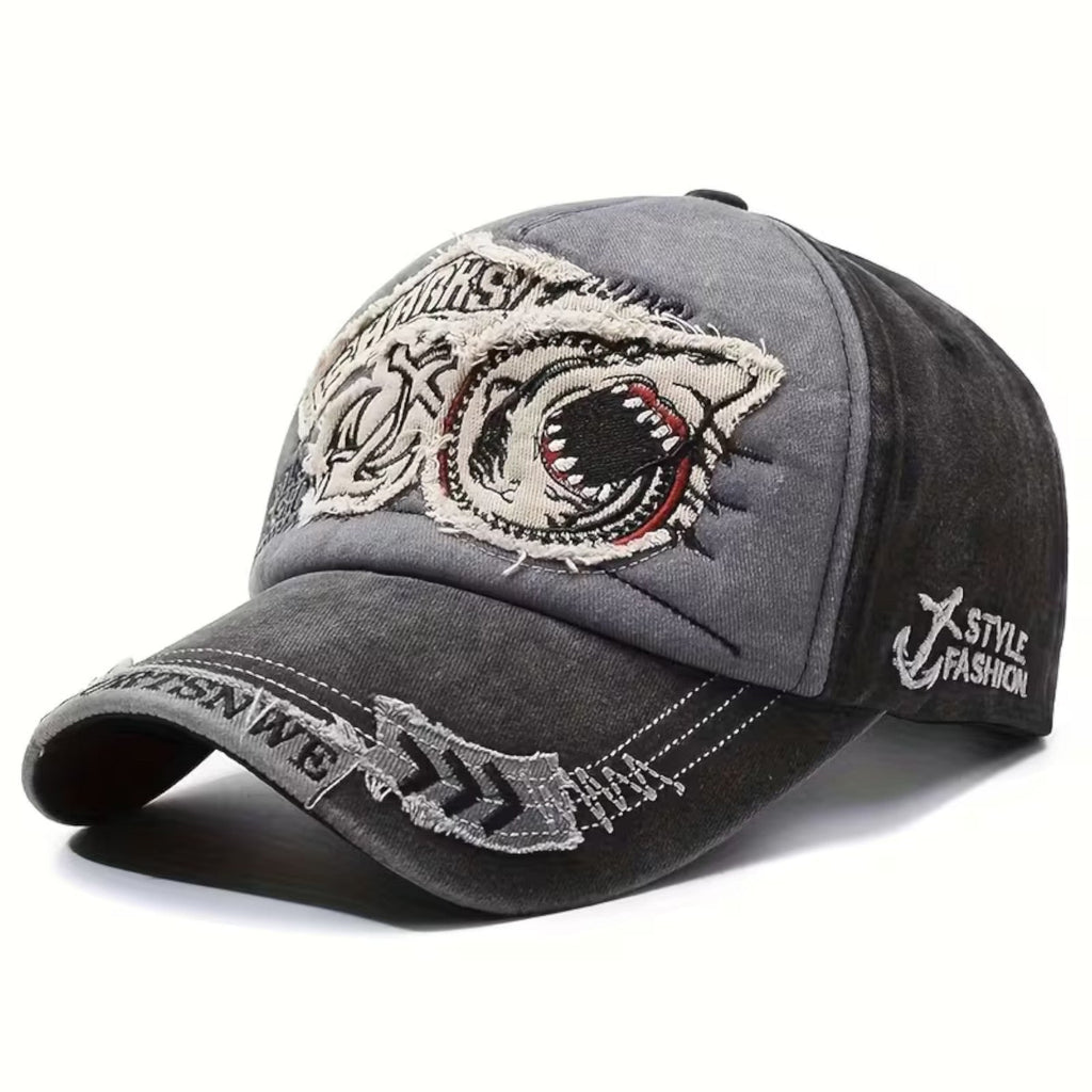 Sharks Vintage-Basecap aus Baumwolle mit Retro-Stickerei