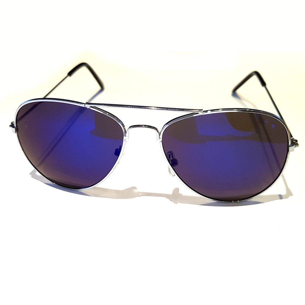 Silber-blaue Piloten-Sonnenbrille