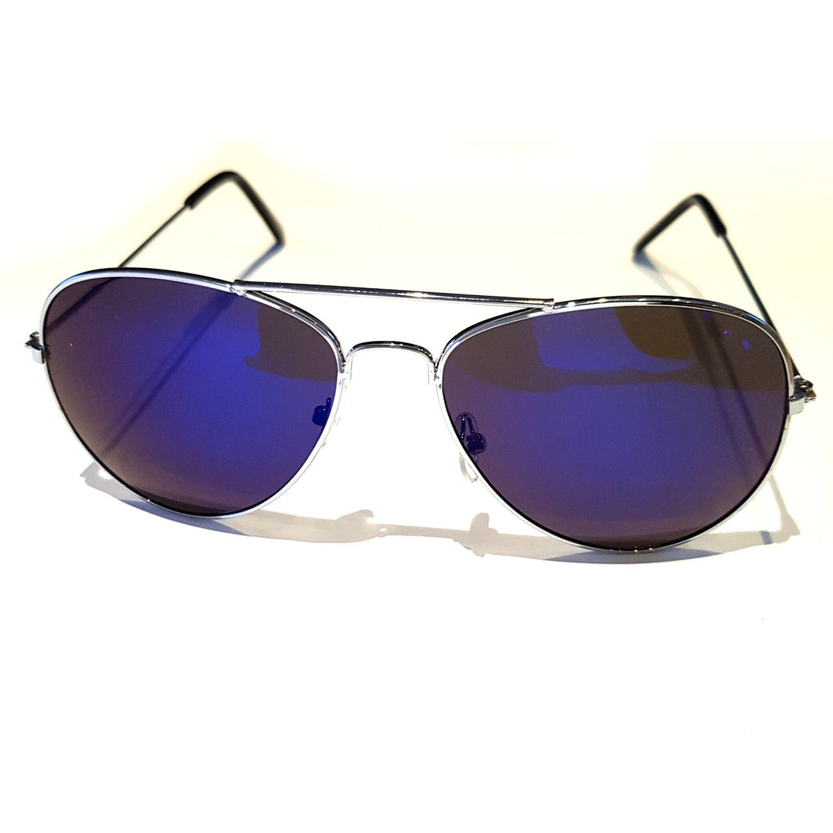 Silber-blaue Piloten-Sonnenbrille