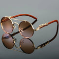Goldene Vintage Designer-Sonnenbrille im Leoparden-Look