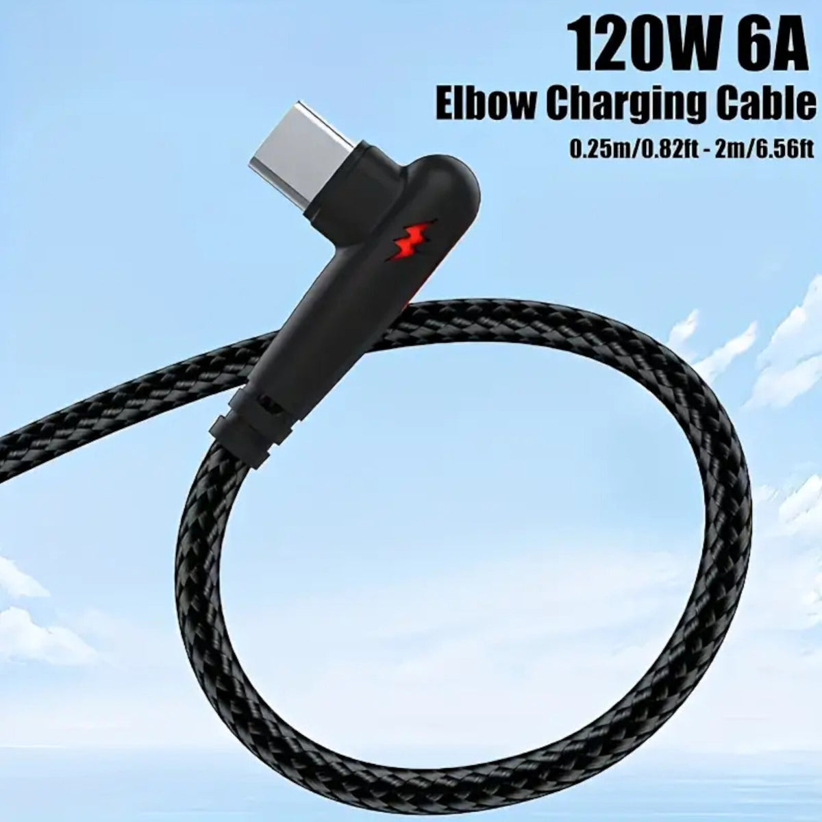 1m 2m Schnell Ladekabel USB Typ C Daten Handy Silikon Winkelstecker - 3KShop.de