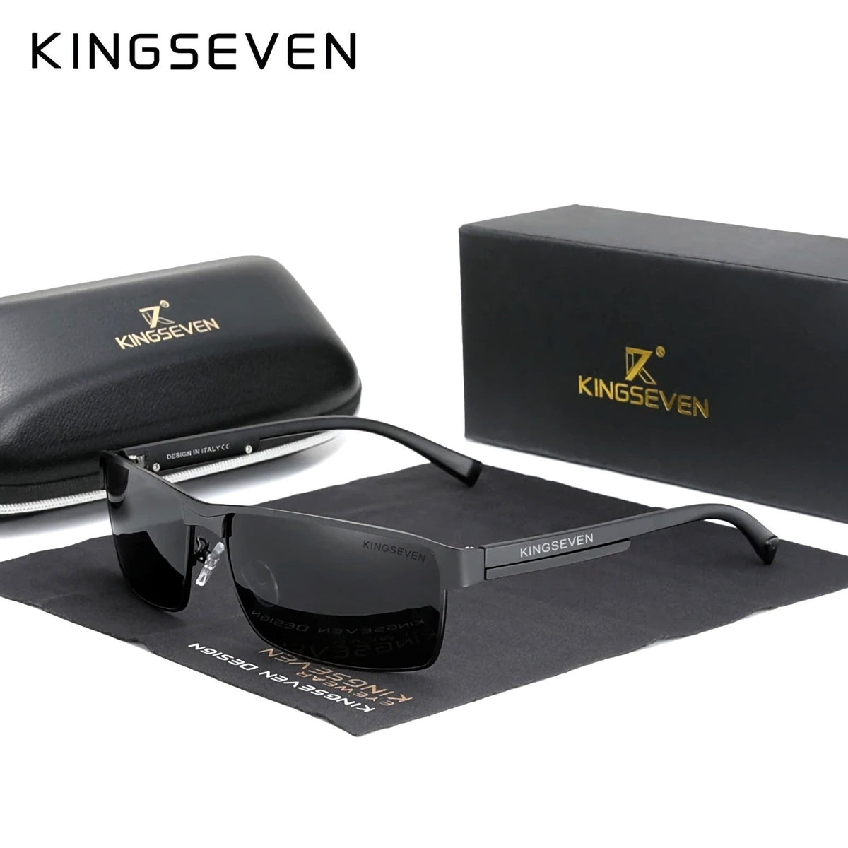 Sonnenbrille Kingseven 7756 Black Premium Männer Polarisiert UV400 HD - 3KShop.de