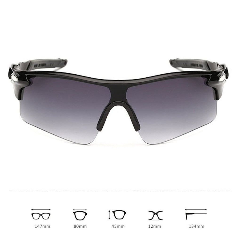 Schwarze polarisierte Sport-Sonnenbrille X1