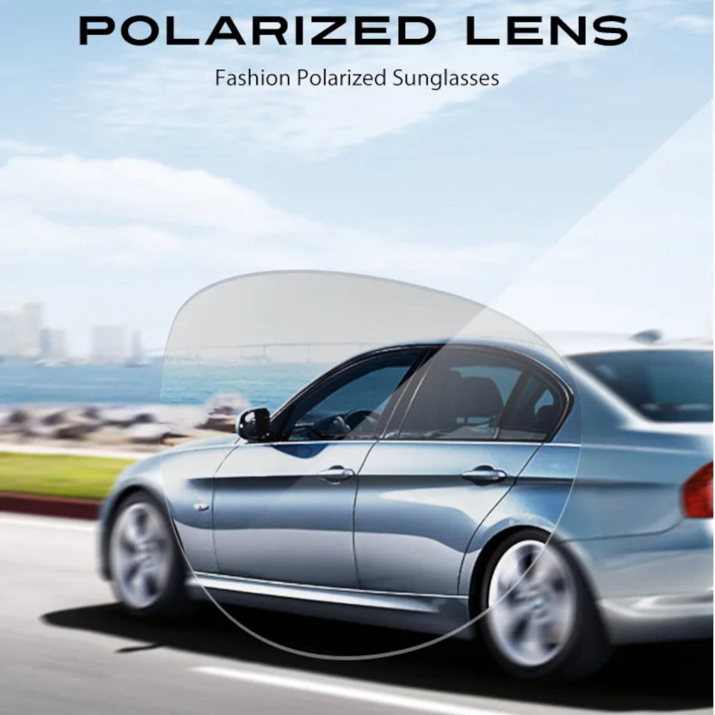 Matt-schwarze polarisierte Sonnenbrille mit dunklen Gläsern
