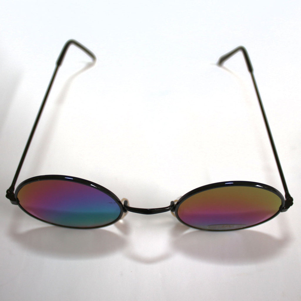 Runde schwarze Steampunk-Sonnenbrille verspiegelt