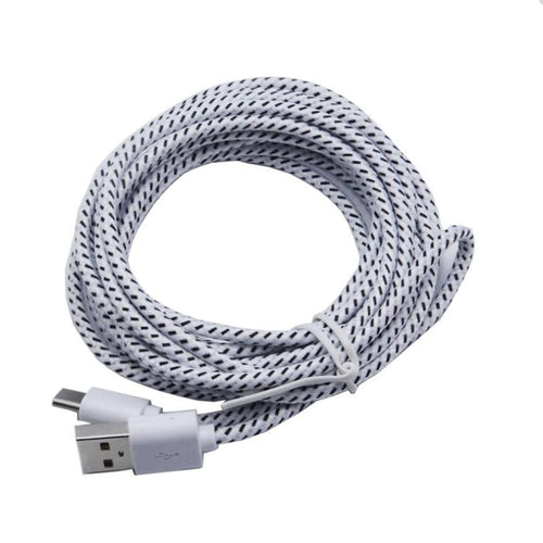 1m USB Typ C Stoffkabel X Ladekabel Sync Datenkabel weiss S8 Sony Huawei HTC - 3KShop.de