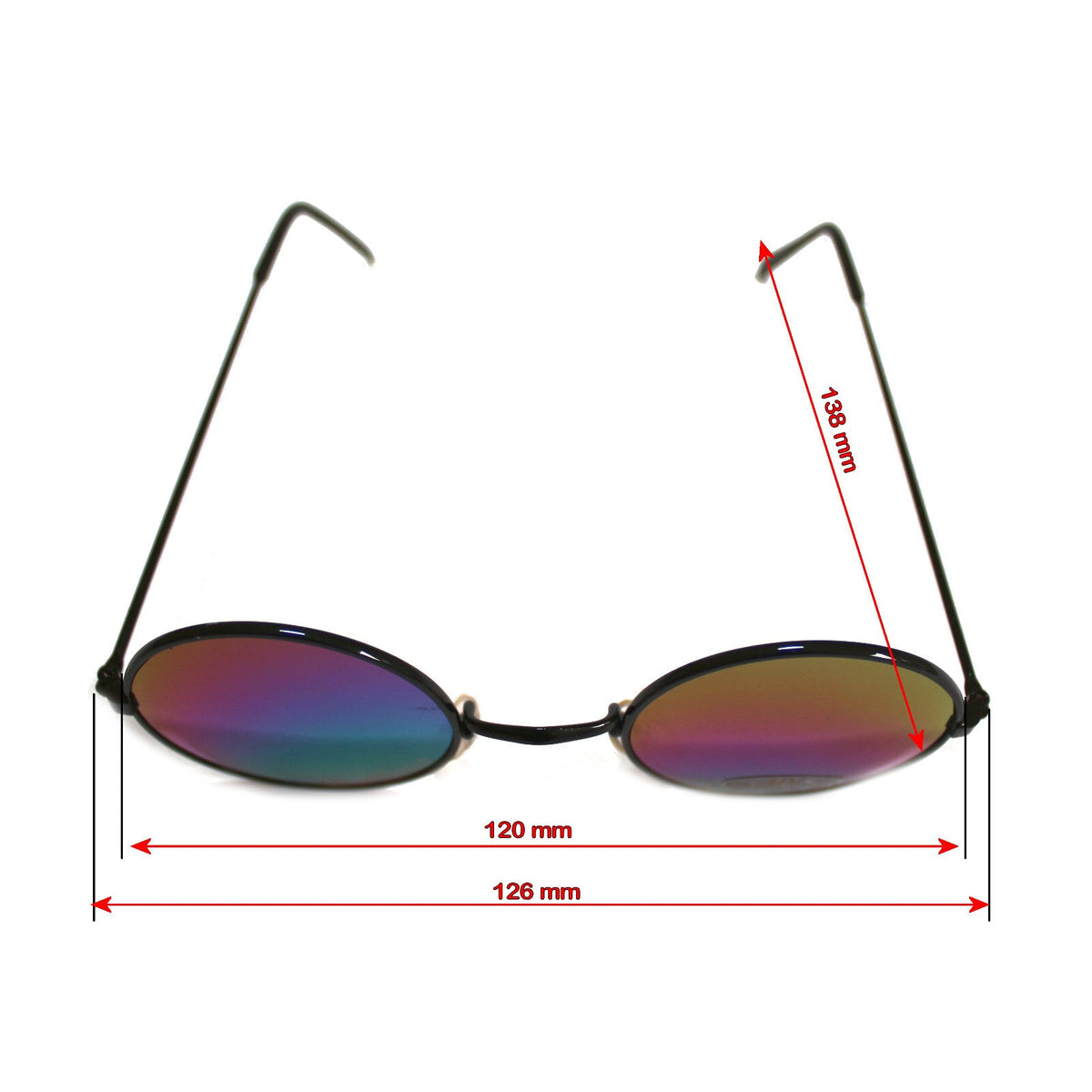 Runde schwarze Steampunk-Sonnenbrille verspiegelt
