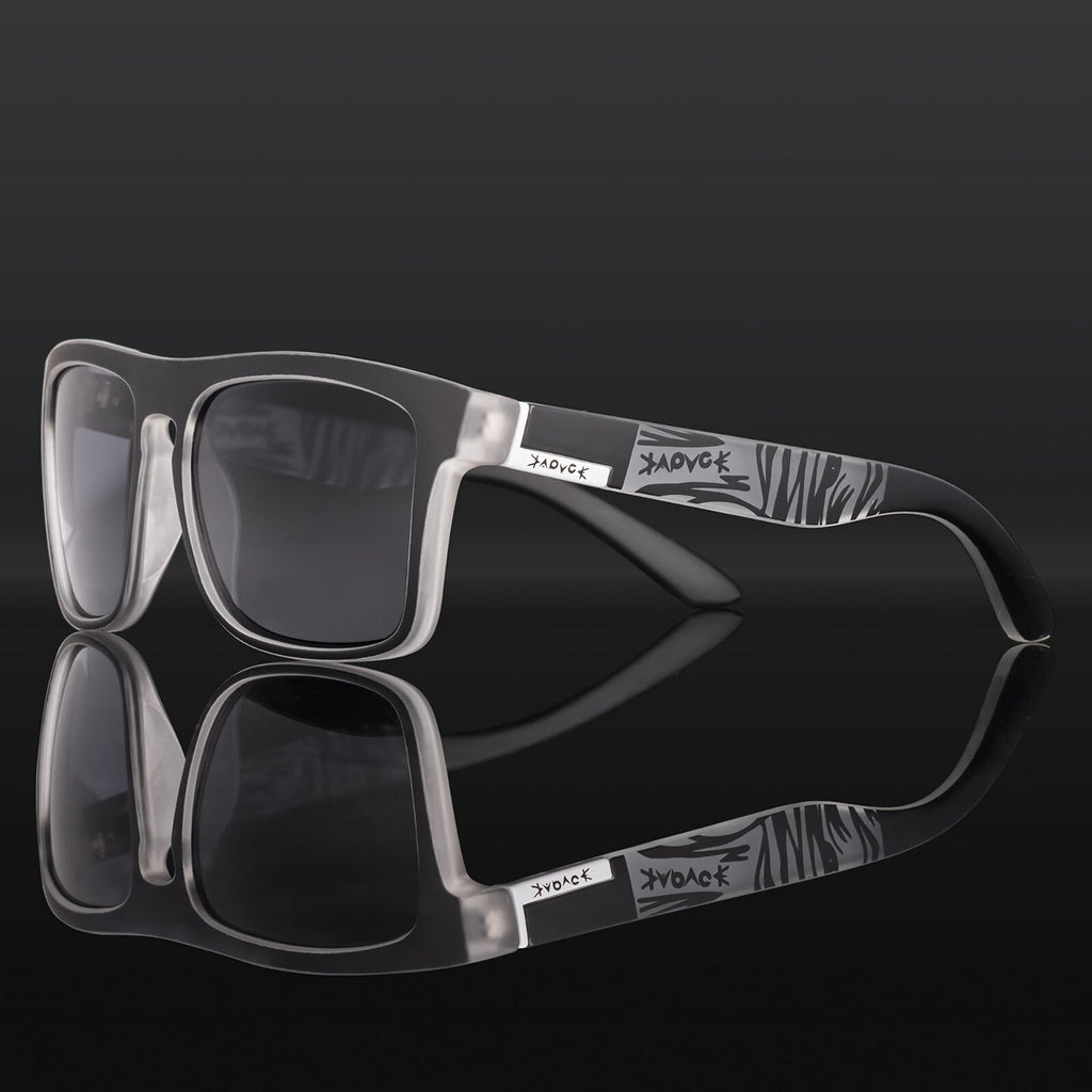 Schwarz-silberne polarisierte Sonnenbrille