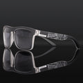 Schwarz-silberne polarisierte Sonnenbrille