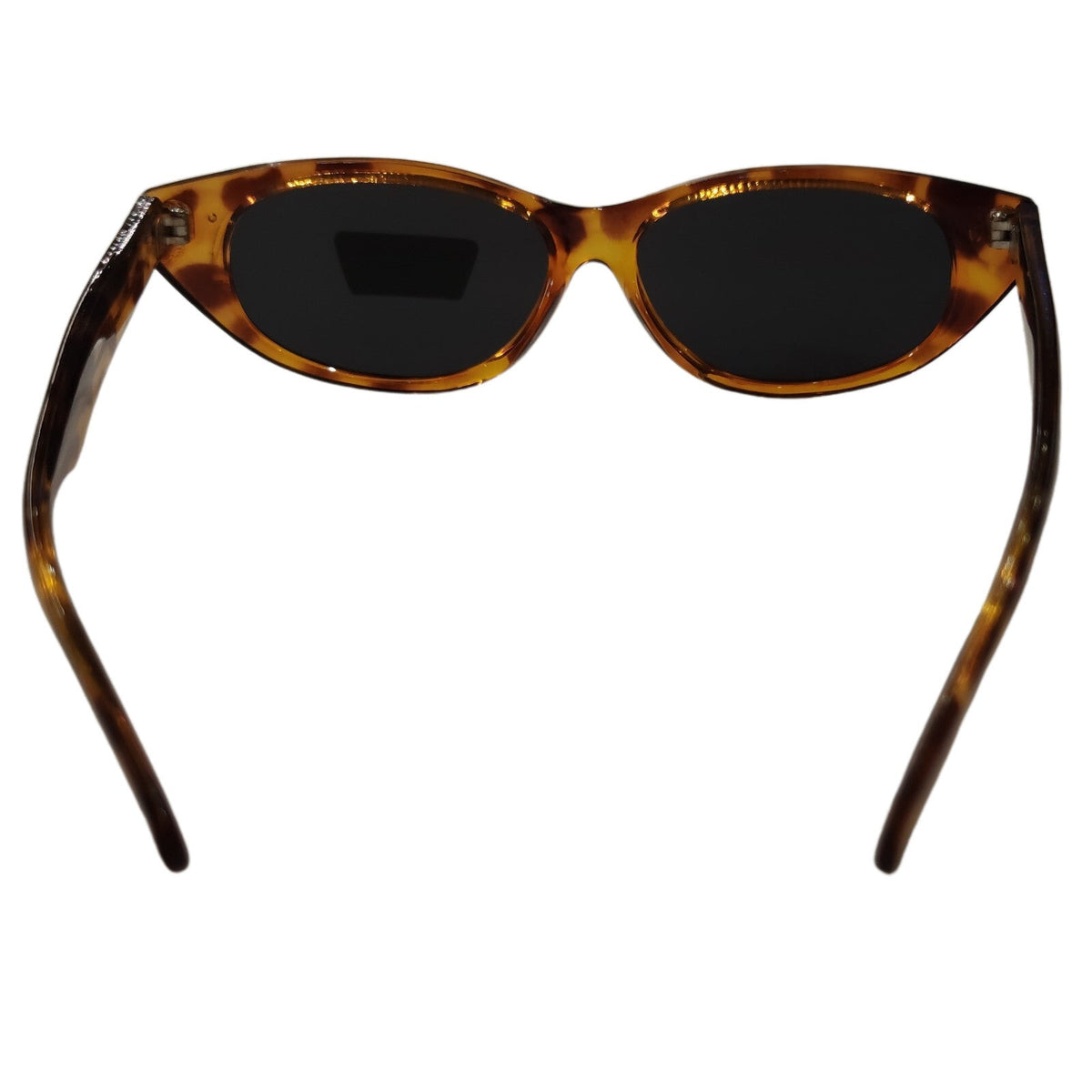 Braune Cat-Eye-Sonnenbrille mit dunkelgrauen Gläsern