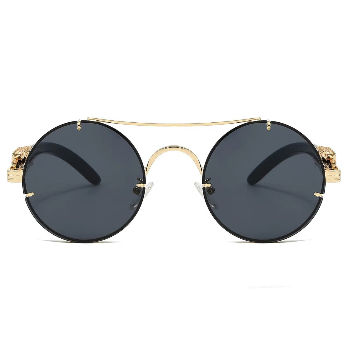 Goldene Vintage Designer-Sonnenbrille im Leoparden-Look