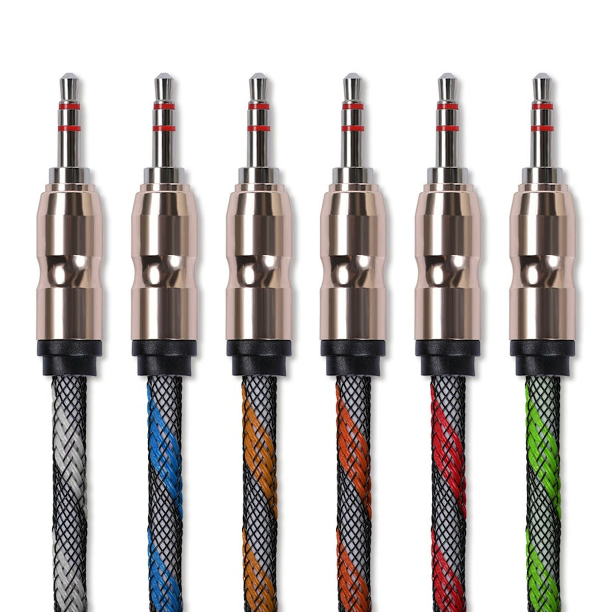 Premium Stereo Kopfhörer Anschlusskabel Nylon 1m 3,5mm Klinke Stecker>Stecker T1 - 3KShop.de