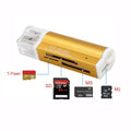 Goldener USB-Kartenleser für MicroSD SDHC MMC M2