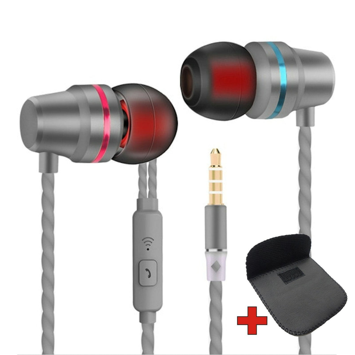 Super Bass In-Ear Kopfhörer Ohrhörer V1 Headset Earphone Headphone + PU-Tasche - 3KShop.de