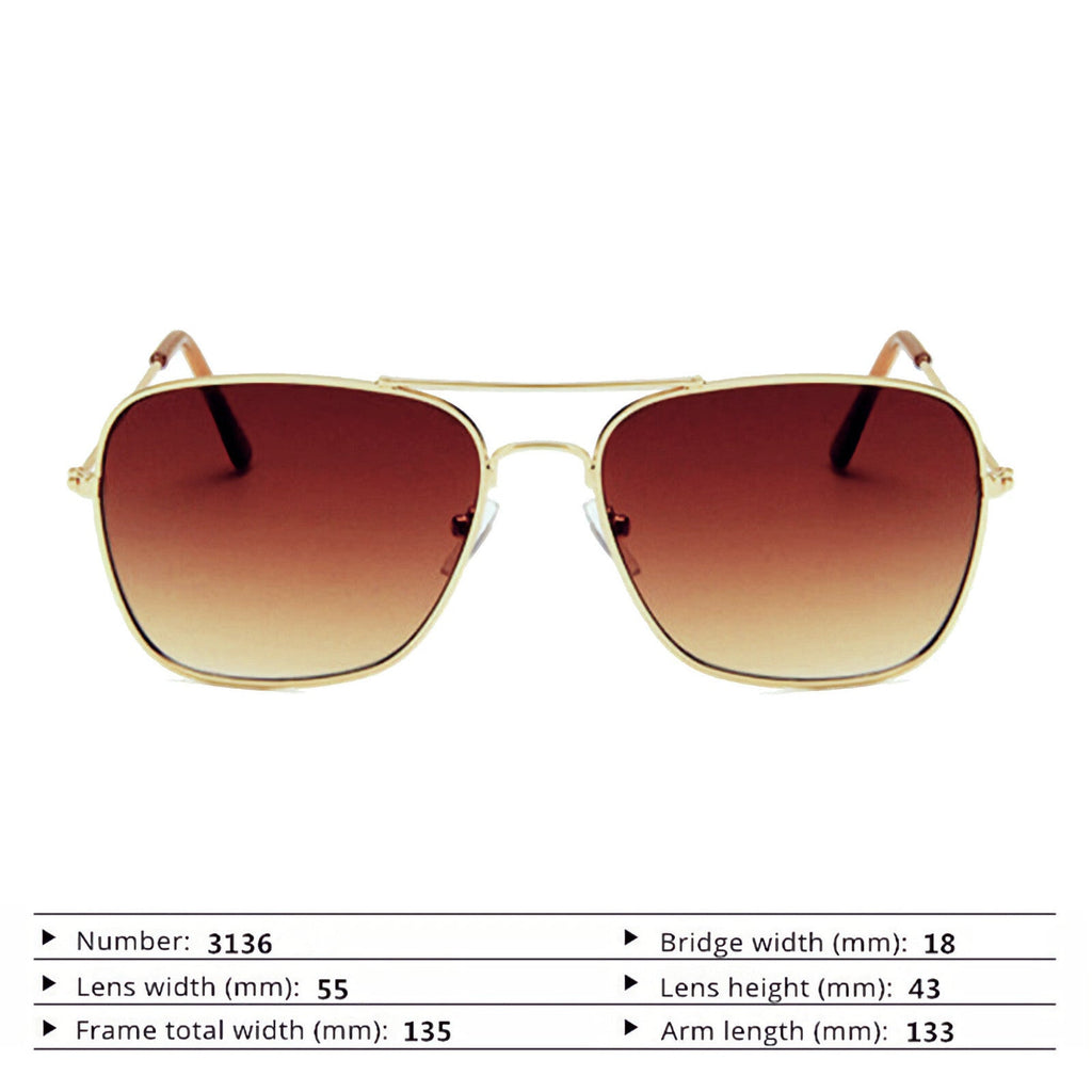 Gold-braune Piloten-Sonnenbrille mit UV400-Schutz