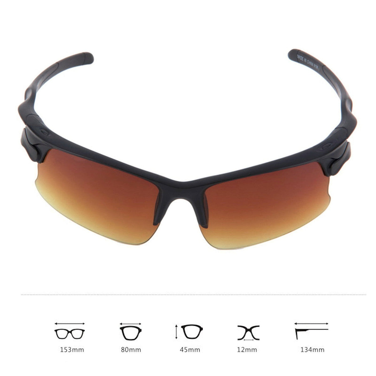 Sport-Sonnenbrille X3 Schwarz-Braun für Rennrad