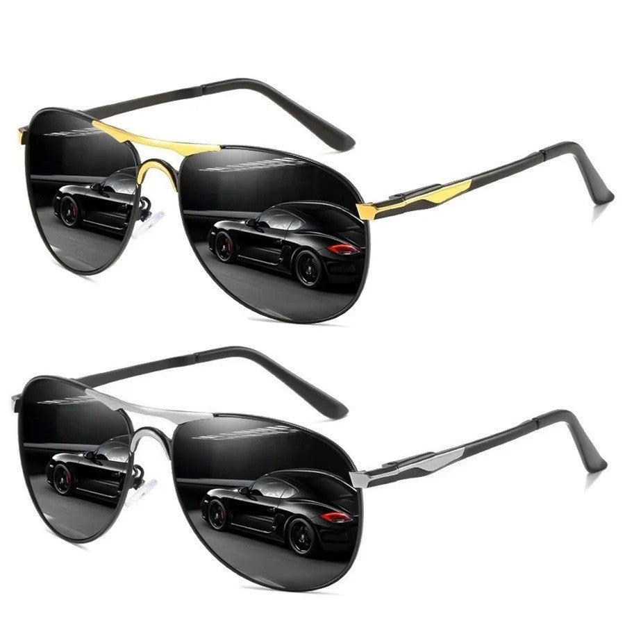 Schwarz-goldene Piloten-Sonnenbrille