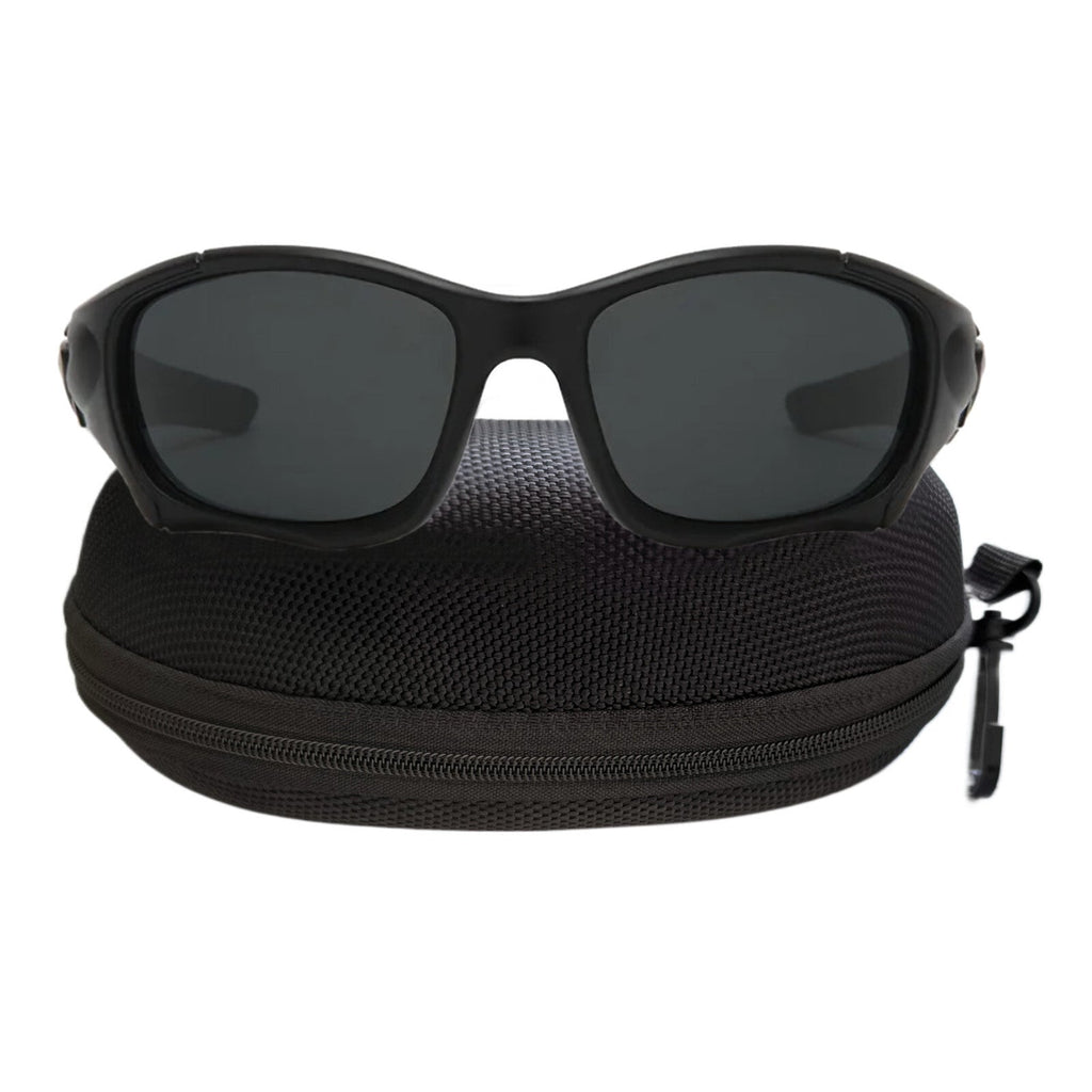 Schwarze Sport-Sonnenbrille aus Polycarbonat