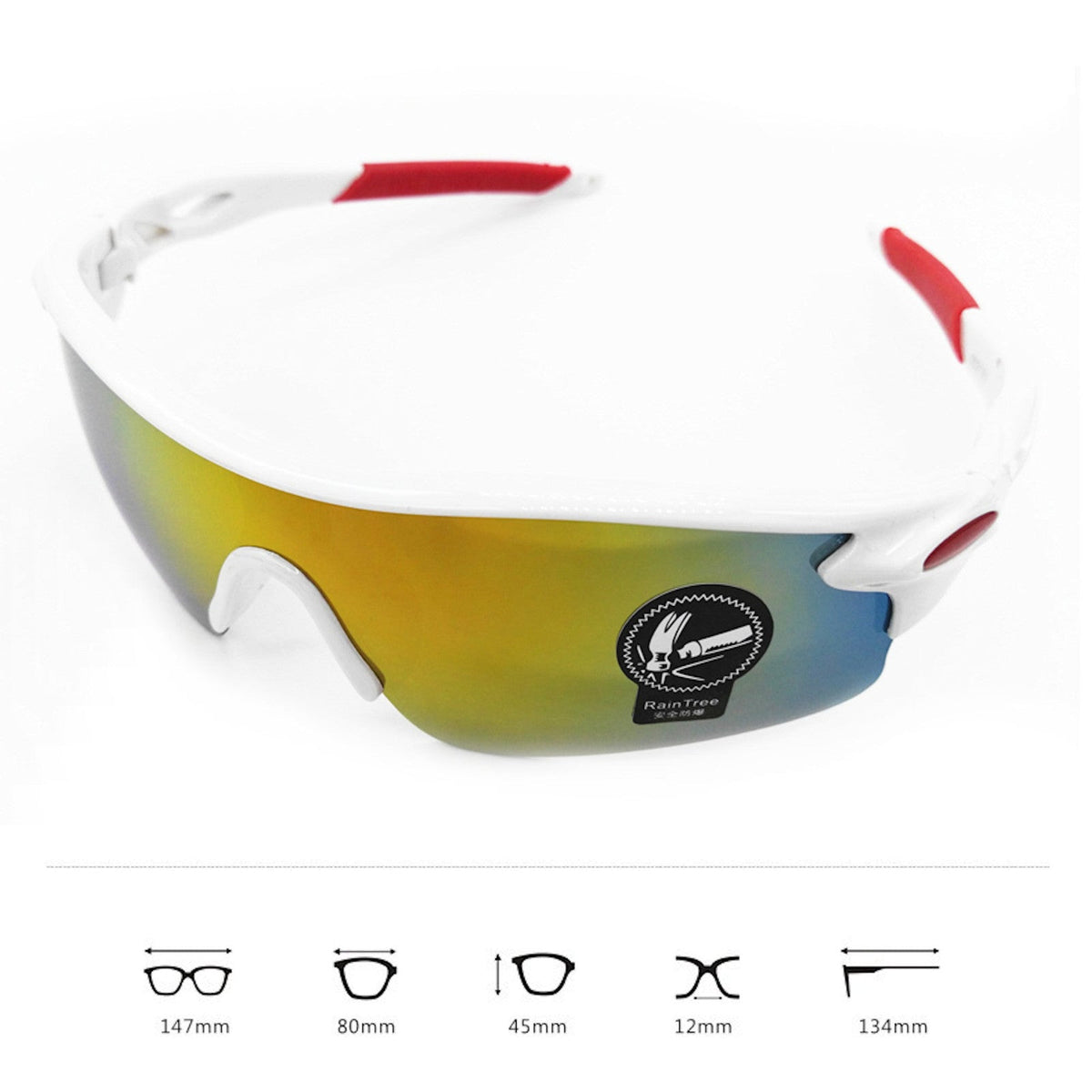 Weiße polarisierte Sport-Sonnenbrille X1