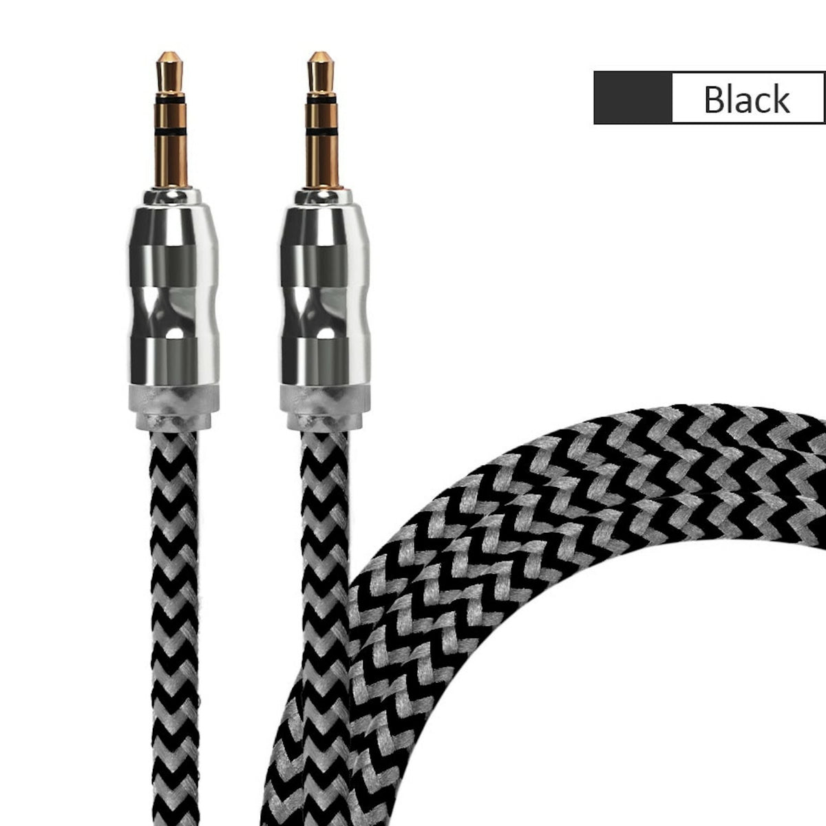 Premium Stereo Kopfhörer Anschlusskabel Nylon 1m 3,5mm Klinke Stecker - 3KShop.de