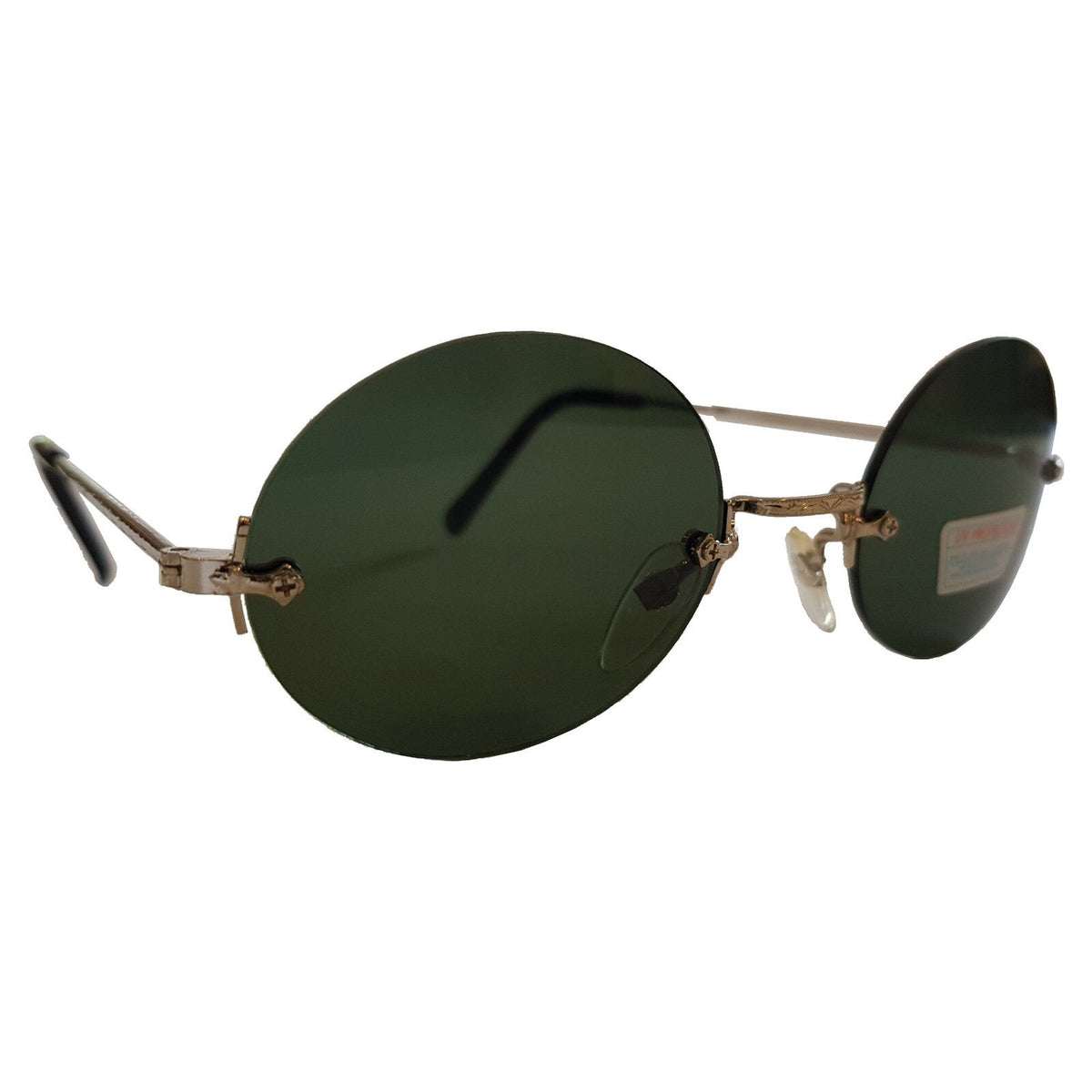 Runde silber-grüne Steampunk-Sonnenbrille verspiegelt
