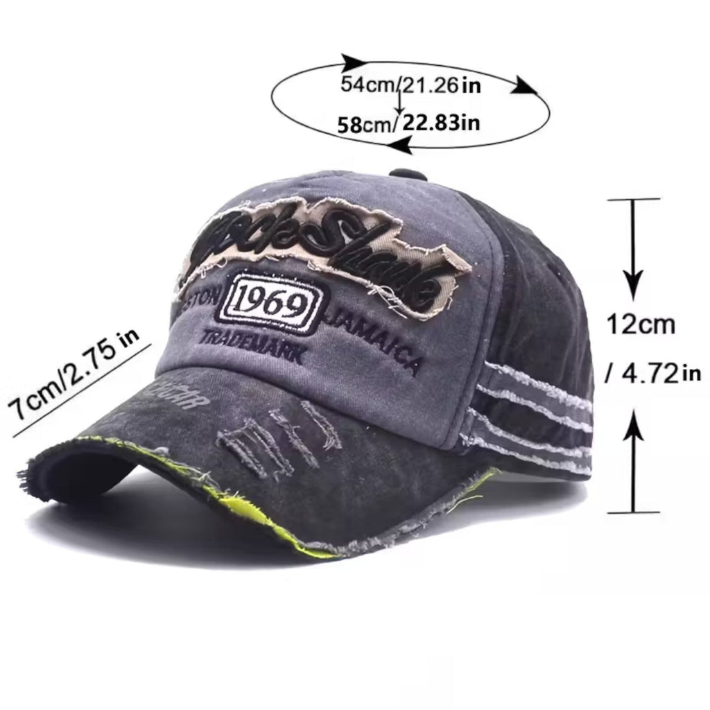 Rock Shark 1969 Vintage Basecap in Schwarz-Grau