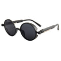 Runde schwarze Steampunk-Sonnenbrille aus Kunststoff