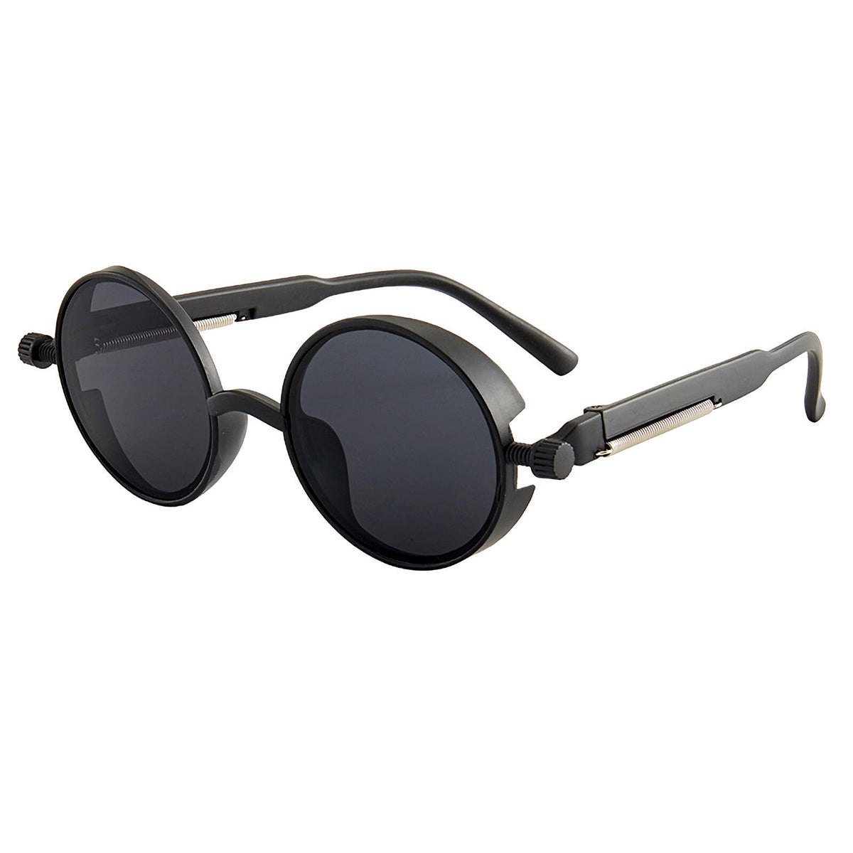 Runde schwarze Steampunk-Sonnenbrille aus Kunststoff