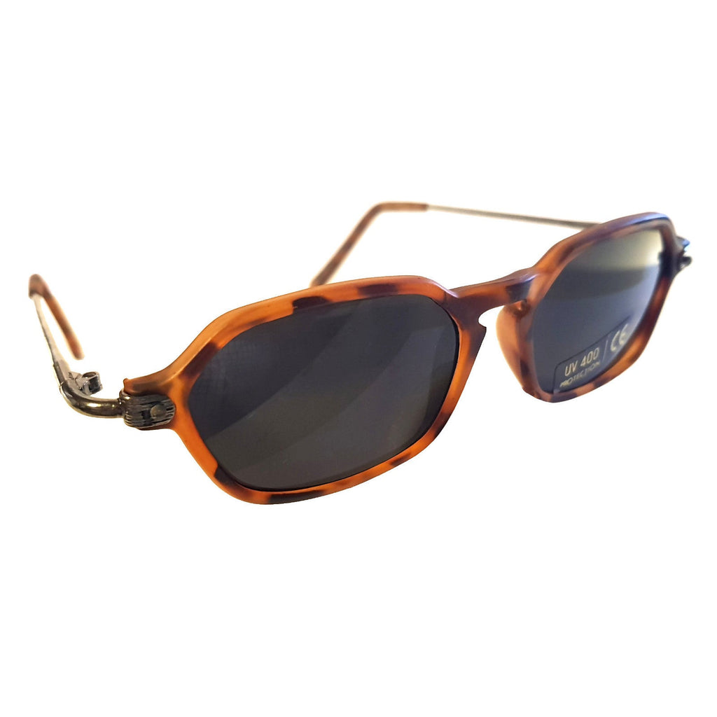 Braune Designer Damen-Sonnenbrille mit grünen Gläsern