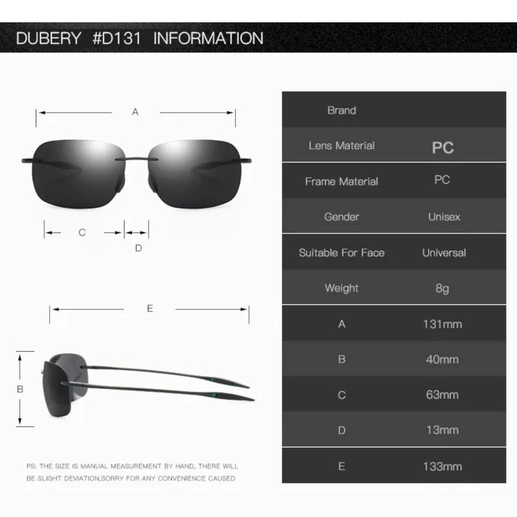 Schwarze rahmenlose Matrix-Sonnenbrille