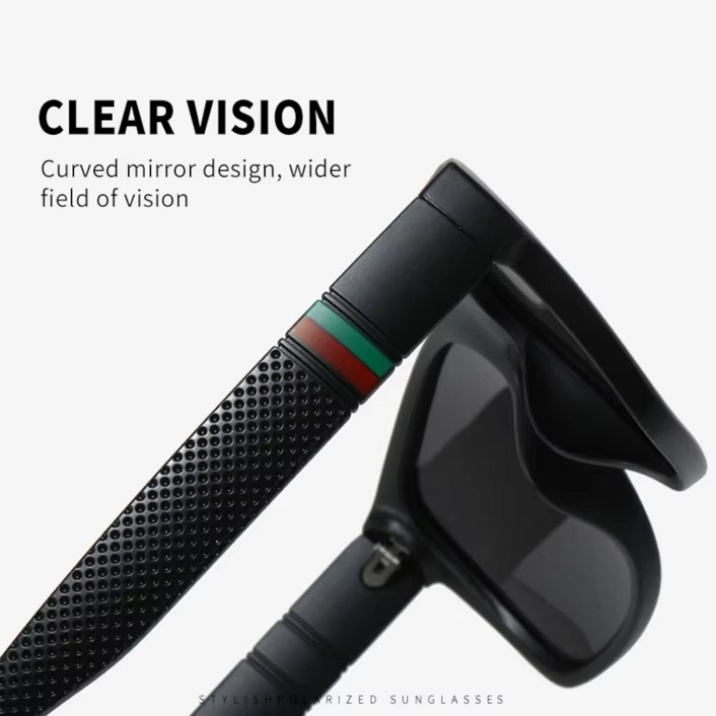 Matt-schwarze polarisierte Sonnenbrille mit dunklen Gläsern