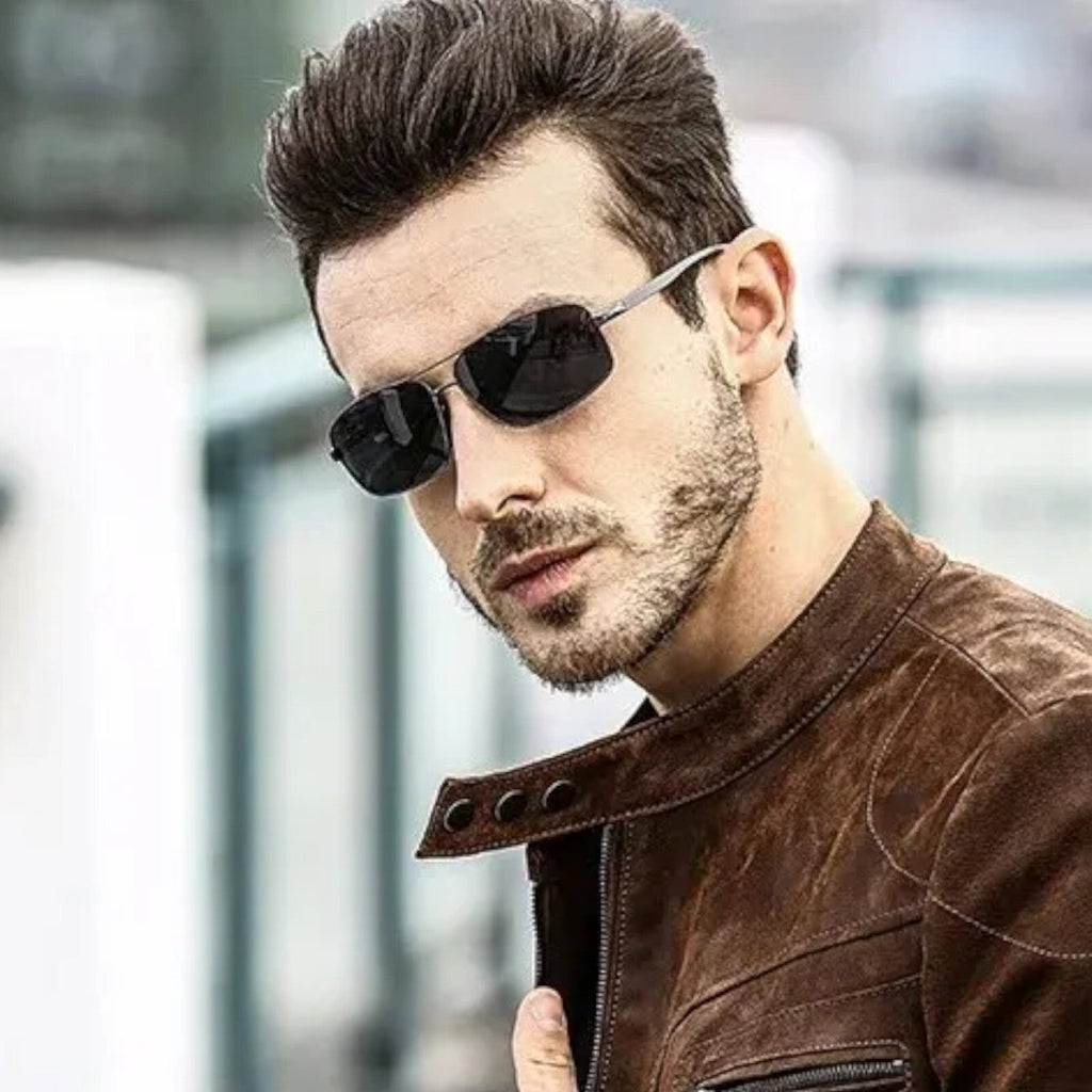 Gunmetal Piloten-Sonnenbrille aus Aluminium-Magnesium