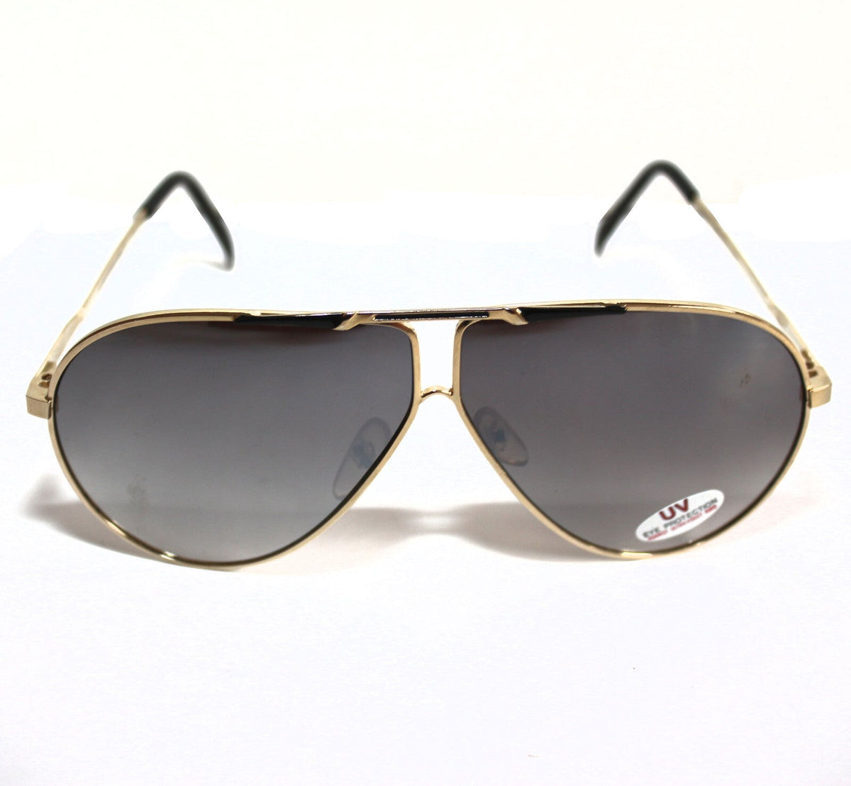 Gold-schwarze Piloten-Sonnenbrille im Porsche-Stil