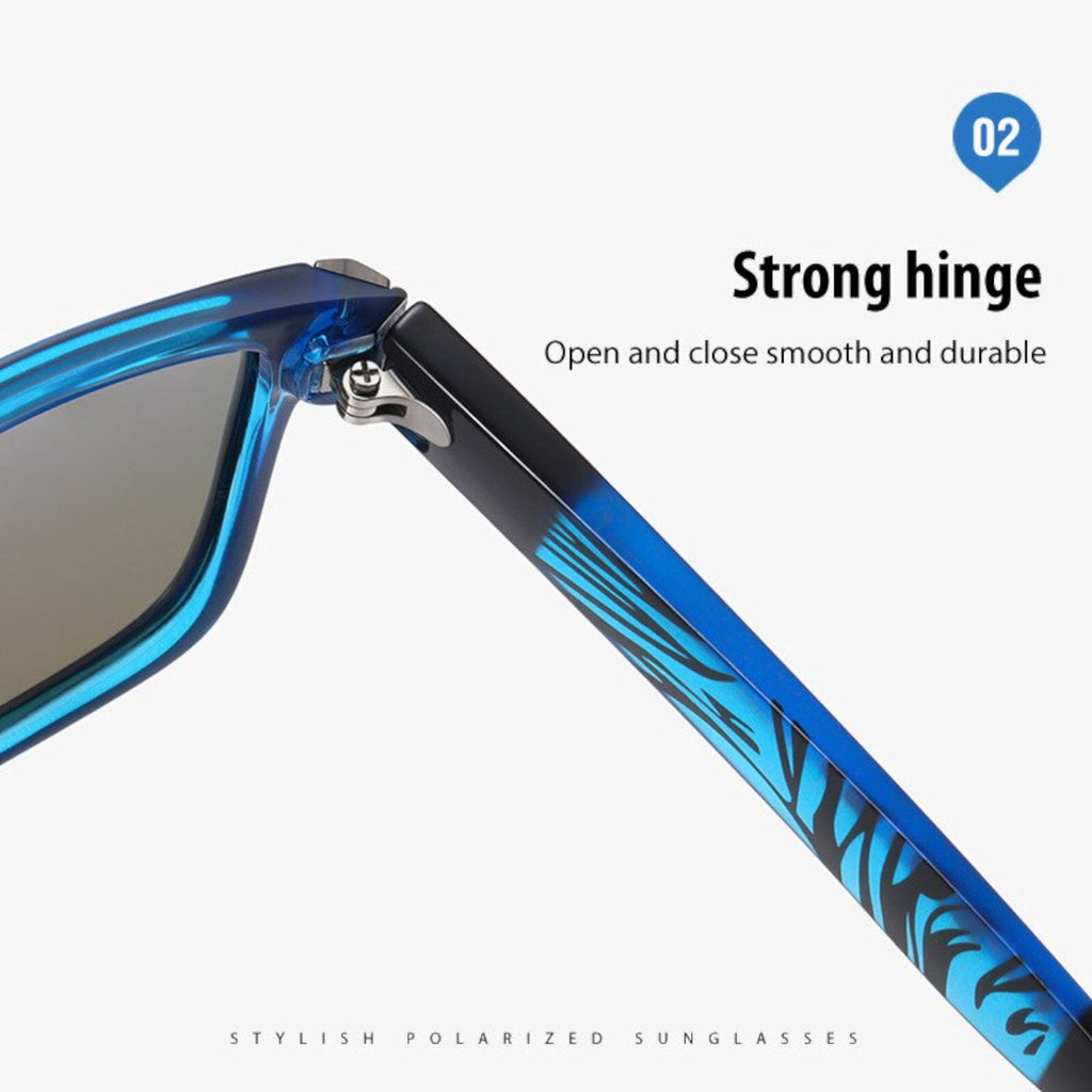 Schwarz-blaue polarisierte Sonnenbrille