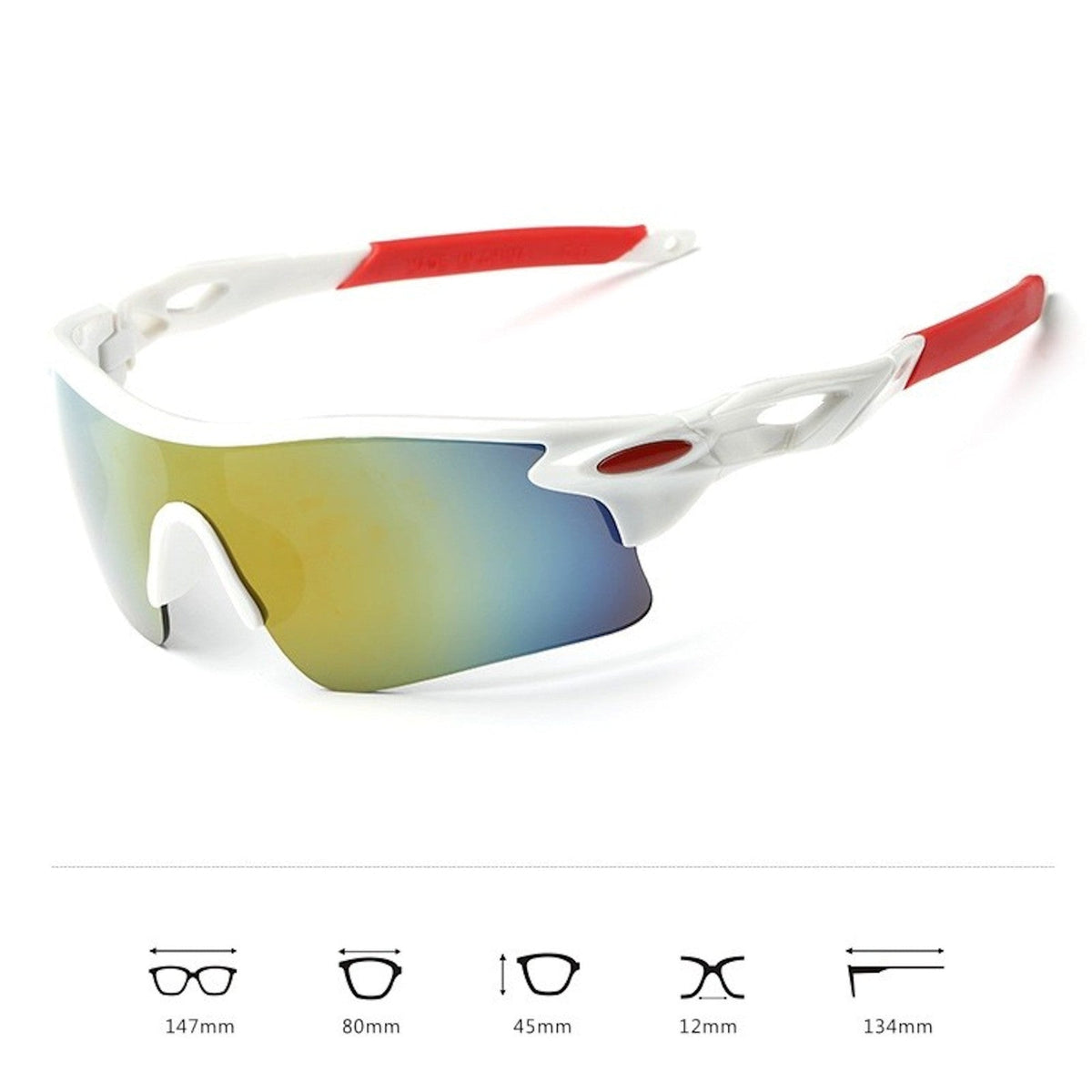 Weiße polarisierte Sport-Sonnenbrille X1