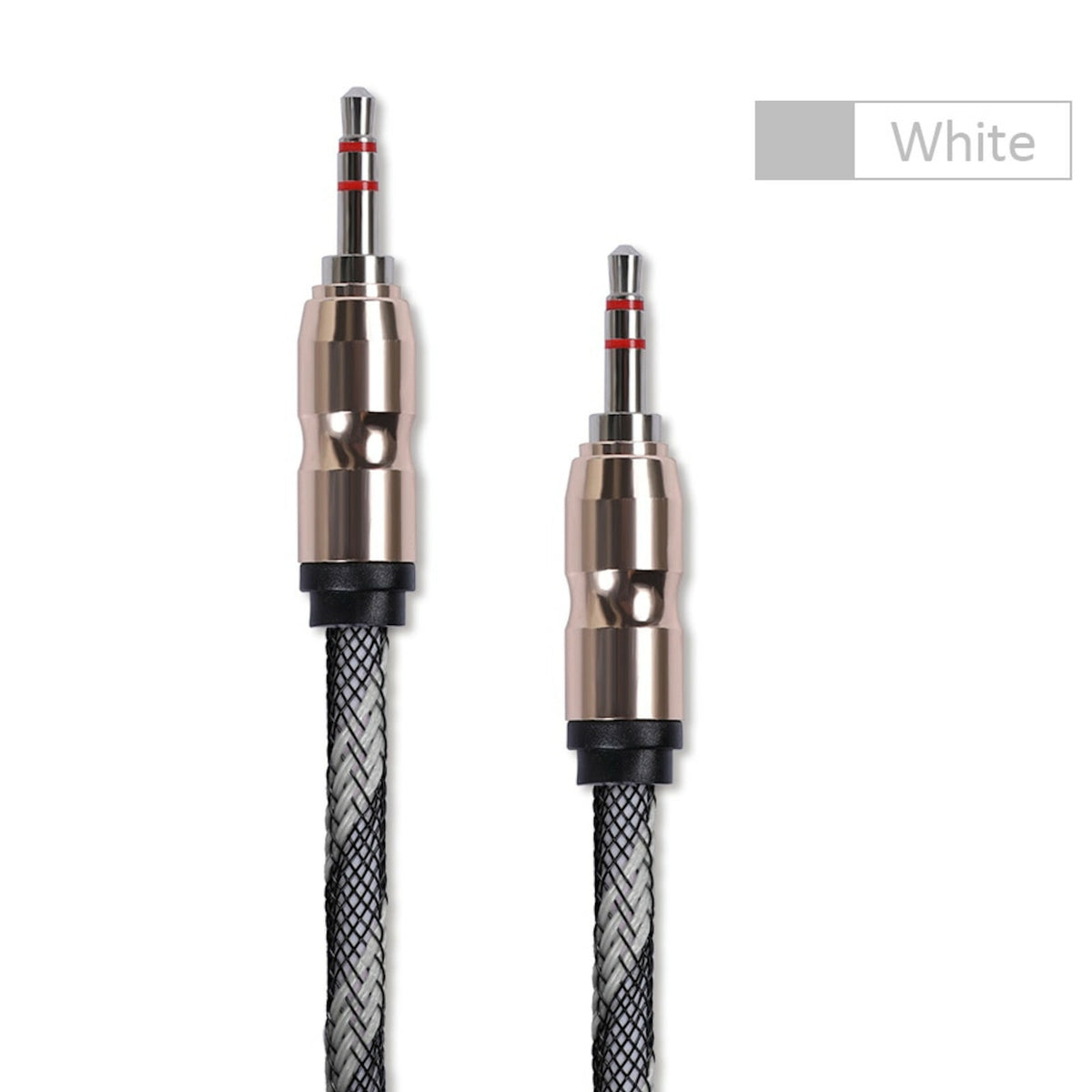Premium Stereo Kopfhörer Anschlusskabel Nylon 1m 3,5mm Klinke Stecker>Stecker T1 - 3KShop.de