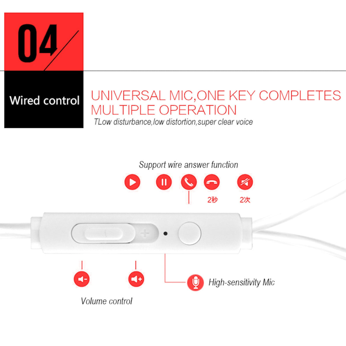 3K G28 In-Ear-Headset mit Mikrofon
