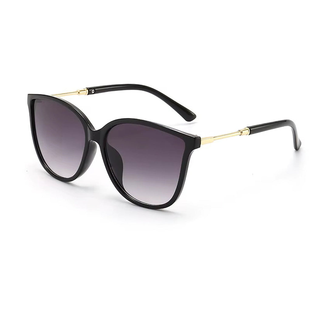 Oversized Cat-Eye-Sonnenbrille Schwarz-Gold