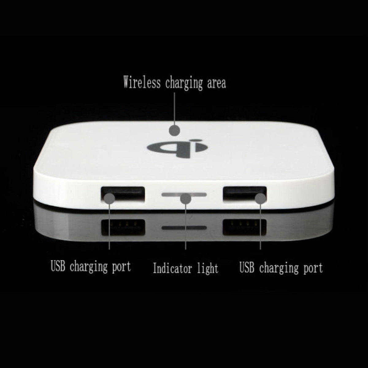 Qi Wireless Charger Q8 mit zwei USB-Ports