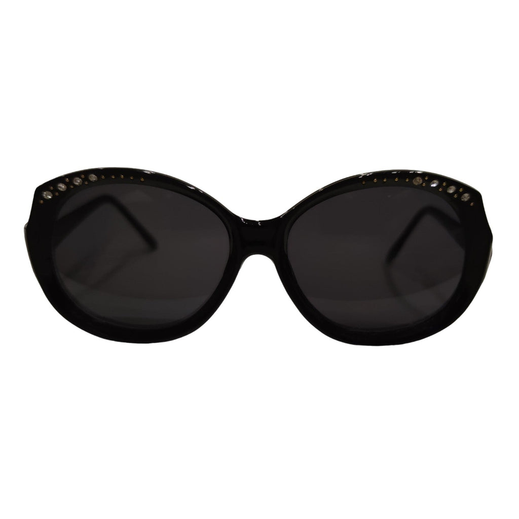 Schwarze Cat-Eye-Sonnenbrille mit Strass